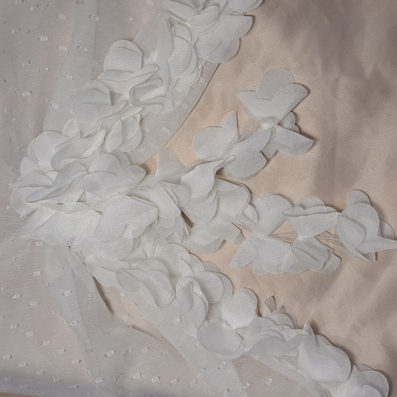 Chiffon Satin Formal Embellished Detail Delicate Sheer Shift Party Mini Dress - Picture 6 of 10